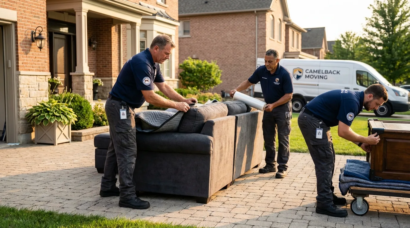 Large estate moving crew wrapping furniture in Averill Park, NY